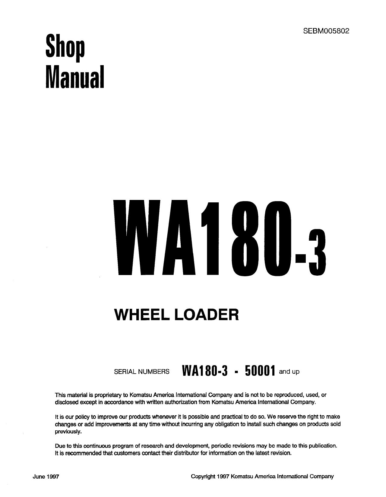WA180-3 Shop Manual